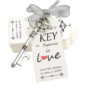 52pcs Skeleton Key Bottle Opener Wedding Favors for Guests Personalized Souve...