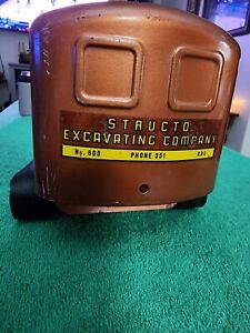 Structo vintage metal excavator No.605 with strings & chain collectible USA!