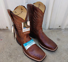 Ariat Reckoning Mens Size 11.5 EE Nut Brown Smooth Ostrich Leather Cowboy Boots