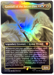 MTG Gandalf of the Secret Fire *BORDERLESS FOIL* The Lord of the Rings 507 NM