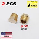 2X 3/8” inch male NPT Cored Hex Head Plug Brass Pipe Fitting NPT fuel water air