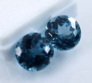 12 Ct Natural Montana Sapphire Round Cut CERTIFIED Loose Gemstone Blue Pair