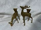 New ListingVintage Brass Deer Reindeer Buck & Doe Figurines Candle Holders