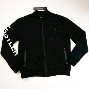 Hudson Outerwear mens 100% AUTHENTIC L/S zip up track jacket black size large