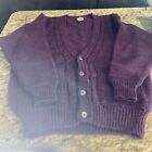Vintage Bonner Of Ireland 100% Pure New Wool/alpaca Purple  Cardigan Men Large