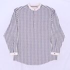 C5503 VTG Scully Men's Striped Cotton Long Sleeve Mandarin Shirt Size L