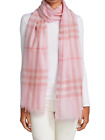 new BURBERRY Giant Check Wool and Silk Gauze Scarf in Alabaster Pink 220cmx70cm