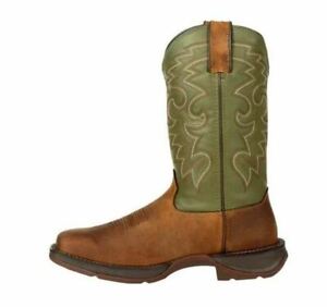 Durango Mens Rebel Square Toe Western Boots Coffee Brown/Cactus DB5416 Many Size