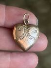 GOLD FILLED LOCKET HEART VICTORIAN CHARM PENDANT ANTIQUE GF JEWELRY  ❤️