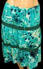 *Sag harbor blue abstract print ruched elastic waist pull on skirt 16