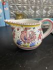 Vintage Filli Mari Deruta Italy Hand Painted Rooster Ceramic Pitcher