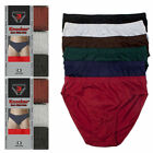 6 Pack Mens Bikinis Briefs Underwear 100% Cotton Plain Knocker Lot Size S-XL
