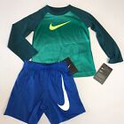 Nike Toddler Boy 3T Dri-Fit Long Sleeve Shirt & Blue Shorts Large Swish Outfit
