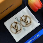 Louis Vuitton Pierced earrings LV logo gold Earing