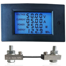 Digital LCD Display 100V/100A DC Voltage Current Power Energy Monitor Watt Meter