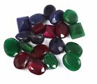 Natural Mix Shape Emerald, Ruby & Sapphire Gemstone Wholesale Lot SQ98