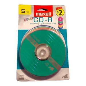MAXELL CD-R COLOR  5-PACK  80 Min 700mb      