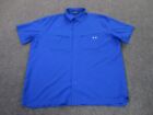 Under Armour Shirt Adult XXL Blue Vented Outdoors Performance Fishing Mens
