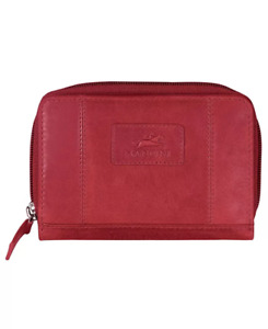 Mancini Women's Casablanca Collection Rfid Secure Small Clutch Wallet Red
