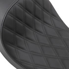 DS Black Leather Diamond Stitch Low Solo Seat for Harley Dyna Wide Glide 06-16