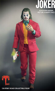 New XT001 1/6 Joaquin Phoenix Arthur Fleck Joker Clown Red Suit Figure Model
