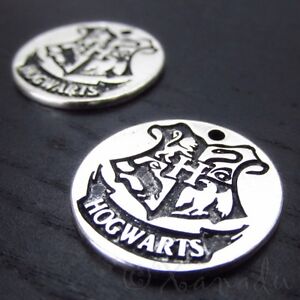 Harry Potter Hogwarts Crest Antiqued Silver Plated Charms CC2019 - 2, 5 Or 10PCs