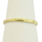 Solid 14K Women's Yellow Gold Engraved Hawaiian Scroll Ring 2mm Midi Size 1 - 12