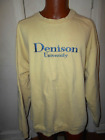 Vintage Denison University Men's XL Yellow Embroidered Pullover Sweatshirt.