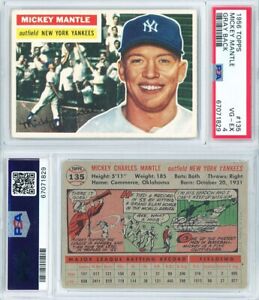 1956 Topps Mickey Mantle #135 PSA 4 Centered Eye Appeal