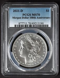 2021-D PCGS MS70 MORGAN Silver $1 Dollar Coin Denver Mint MS70 w/Box COA