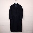 BURBERRY Overcoat Womens 42 UK 14 Wool Cashmere Long Trench Coat Collared Black