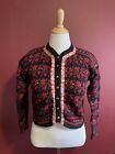 Vintage Nordic Cardigan Sweater SMALL Embroidered NO TAGS Likely Dale Of Norway