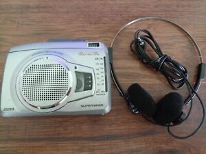 AIWA HS-JS199 Silver Stereo Recording S-BASS AM/FM Radio Cassette Player TESTED