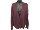 Halogen Womens Sweater 2X Purple Lenzing Cashmere Button Down V Neck Cardigan