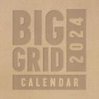 2024 Big Grid - Kraft Wall Calendar | Large Grids for Appointments and Schedulin