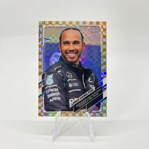 2021 Topps Chrome Formula 1 F1 Lewis Hamilton Gold Checker Flag /50 #50