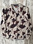 SCULLY Women's Size M Western Cow Print Satin Button Front Long Sleeve Blouse