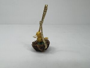 Vintage Tiny Hand Made Bird In Nest Ornament