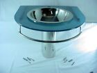 New Decolav Frosted Blue Tempered 12mm Glass Top Vanity w/ Stainless Sink Bowl