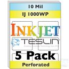 Inkjet Teslin Paper - 8up Perforated - For Making PVC-Like ID Cards - 5 Sheets