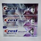 Crest 3D-White Brilliance Vibrant Peppermint Fluoride Toothpaste 3.5 oz (3 Pack)