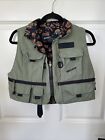 Simms Fishing Tackle Vest Lined  Colorful Flies Unisex Made in USA Sz Medium