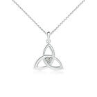 ANGARA 2mm Natural Diamond Knot Pendant Necklace in 925 Silver for Women