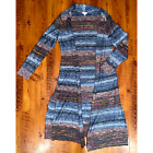 J. Jill Long Open Duster Sweater Cardigan Marled Multicolor Stripe M