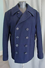 Alpha Industries wool Pea Coat Jacket Size L nautical anchor buttons