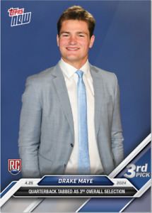 New Listing2024 Topps Now 3rd Overall Pick #D-3 Drake Maye RC Rookie PRESALE