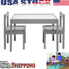 3-Piece Kid's Activity Table & 2 Chairs Play Set Toddler Dry Erase Wood Playroom