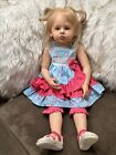 31 inch Vinyl Reborn Blonde Toddler Girl Doll by Emilia B Rooted Hair