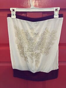 Vintage Women’s 579 Tube Top With Gold Foil Design Size Small