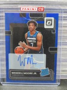 New Listing2022-23 Donruss Optic Wendell Moore Jr Blue Prizm Rated Rookie RC Auto #32/49